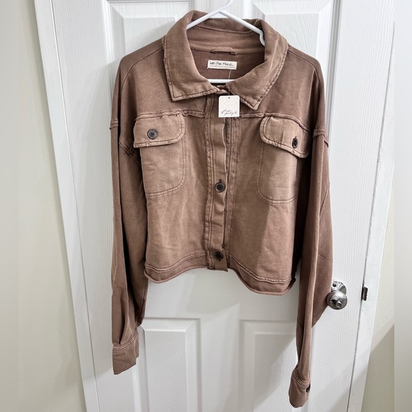 Free People Tops - NWT Free People Oversized Cropped Boxy Fit Shacket